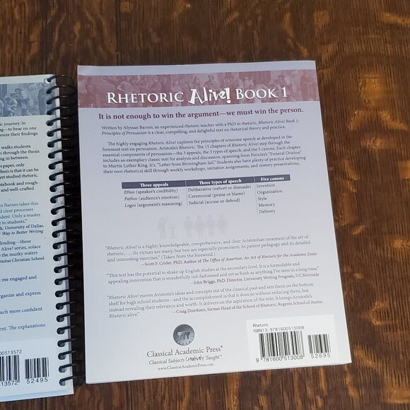 New Classical Academic Press Rhetoric Alive Principles of Persuasion Book 1 - Picture 5 of 6